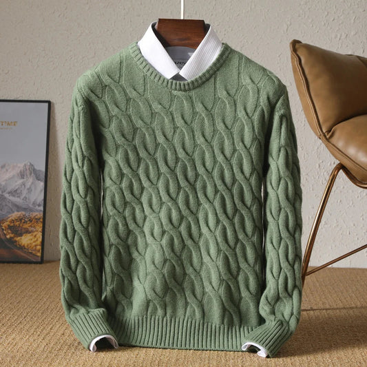 Jersey Grueso de Invierno para Hombre – 100% Lana Merino Extrafina