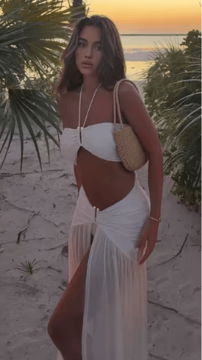 Liz - Conjunto de 3 piezas con falda semitransparente