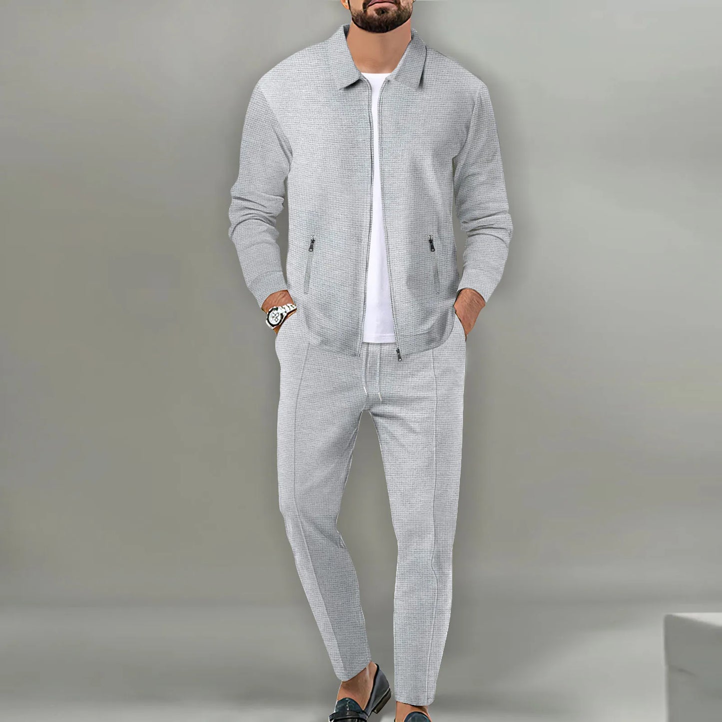 Chaqueta Cardigan de Corte Slim + Pantalón