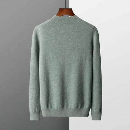 Jersey de Cachemir 100% para Hombre – Cuello Medio Alto, Tejido Fino y Estilo Casual Premium