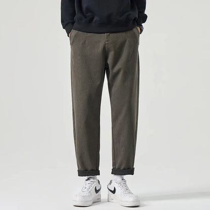 Pantalón Casual Hombre Slim Recto – Cintura Elástica y Corte Tapered de Otoño