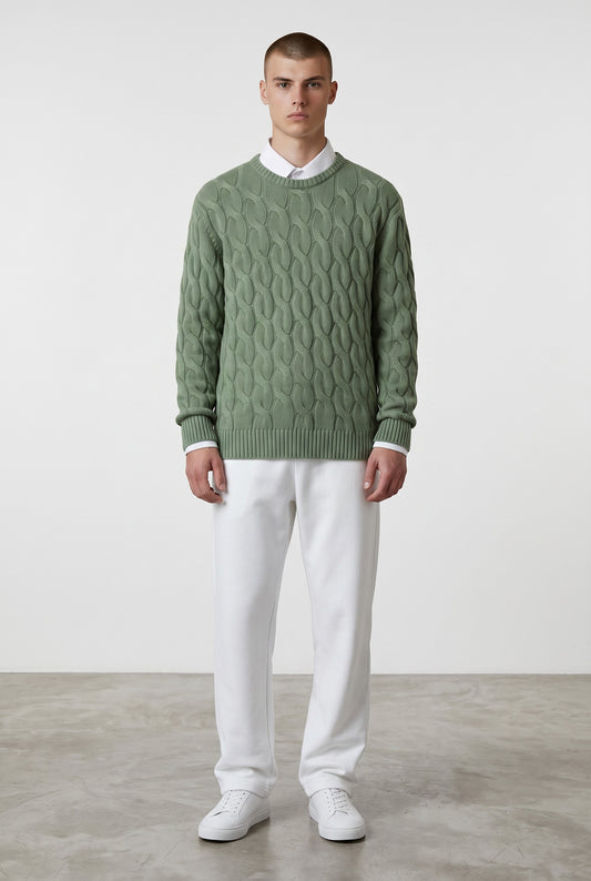 Jersey Grueso de Invierno para Hombre – 100% Lana Merino Extrafina