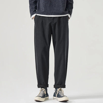 Pantalón Casual Hombre Slim Recto – Cintura Elástica y Corte Tapered de Otoño