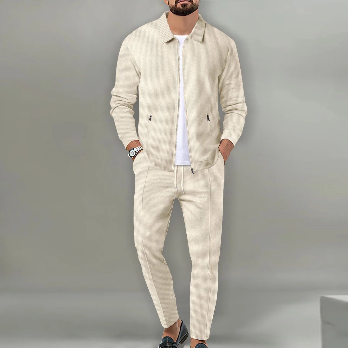 Chaqueta Cardigan de Corte Slim + Pantalón