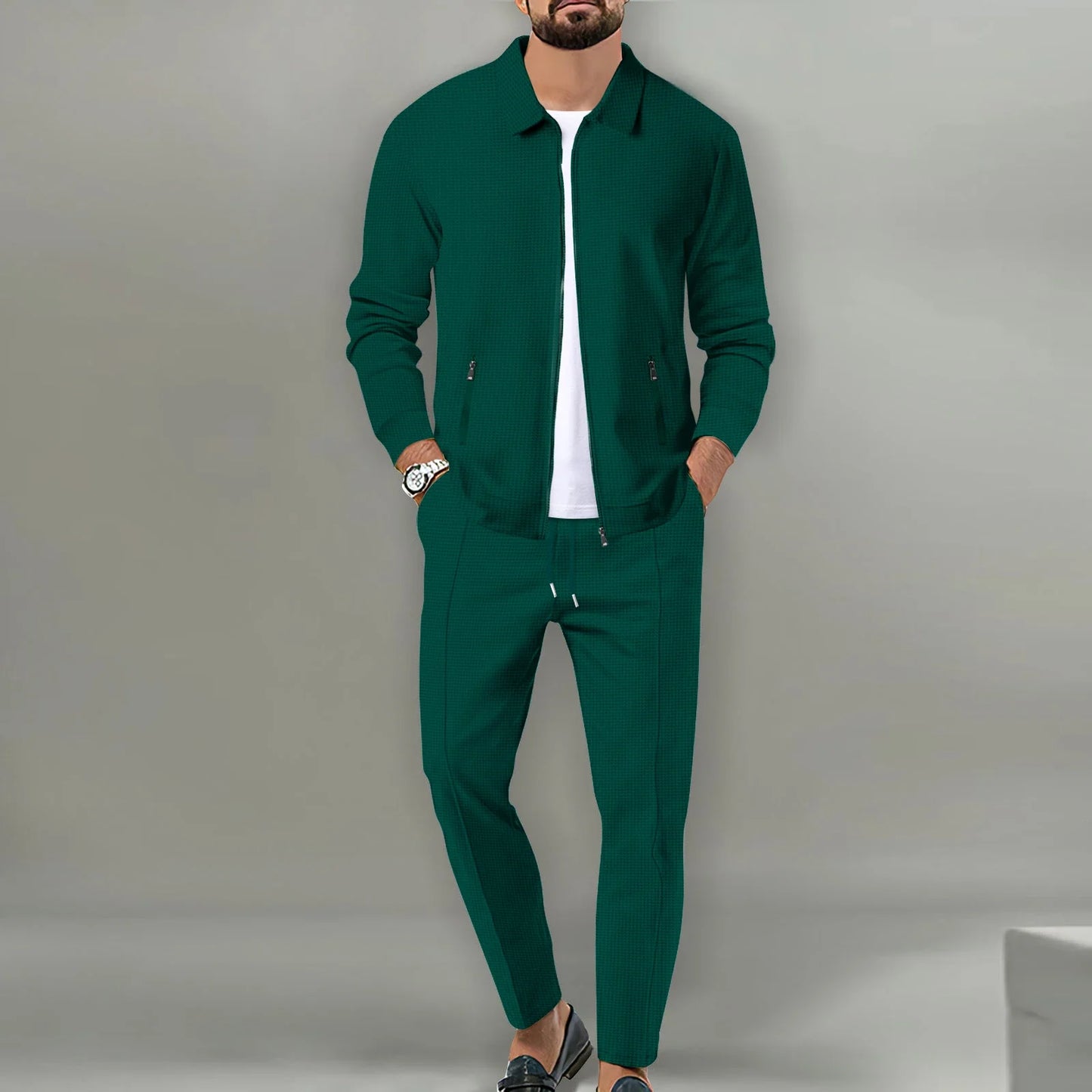 Chaqueta Cardigan de Corte Slim + Pantalón