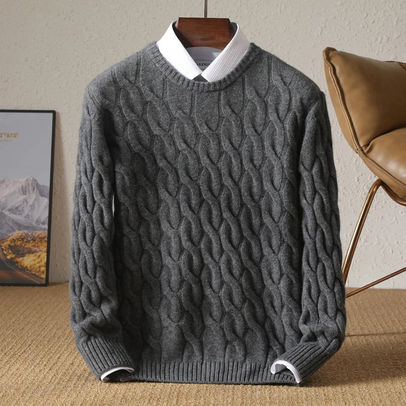 Jersey Grueso de Invierno para Hombre – 100% Lana Merino Extrafina