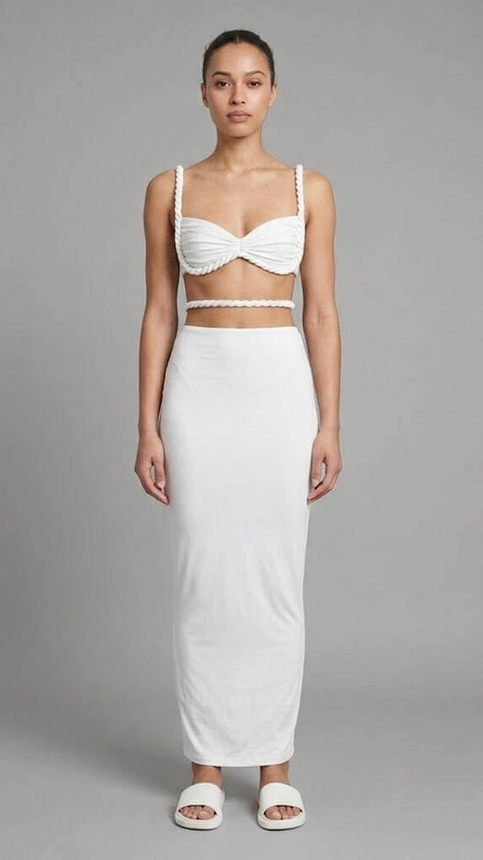 Conjunto Talia blanco de dos piezas Vesperi