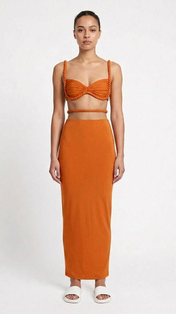 Conjunto Talia naranja de dos piezas Vesperi