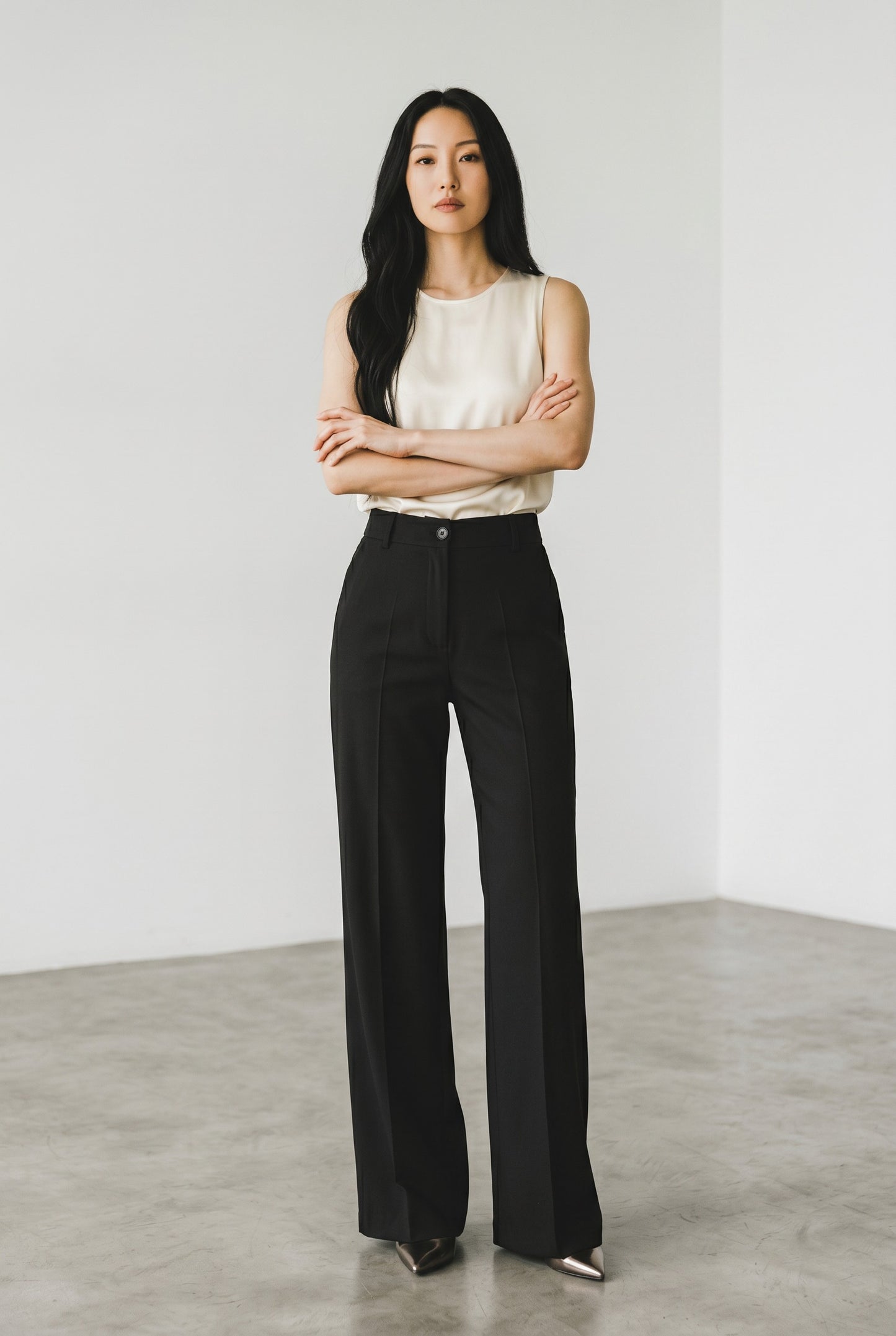 PANTALÓN DE TRAJE DE MUJER DE TALLE ALTO