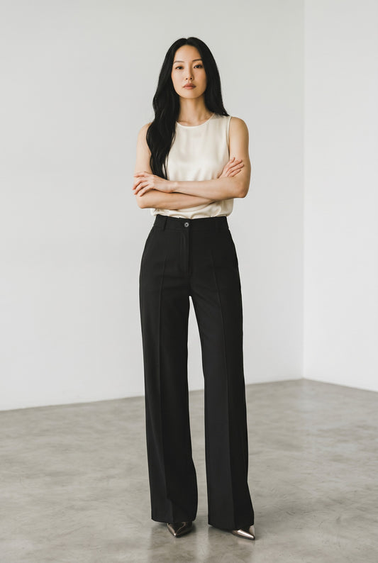 PANTALÓN DE TRAJE DE MUJER DE TALLE ALTO